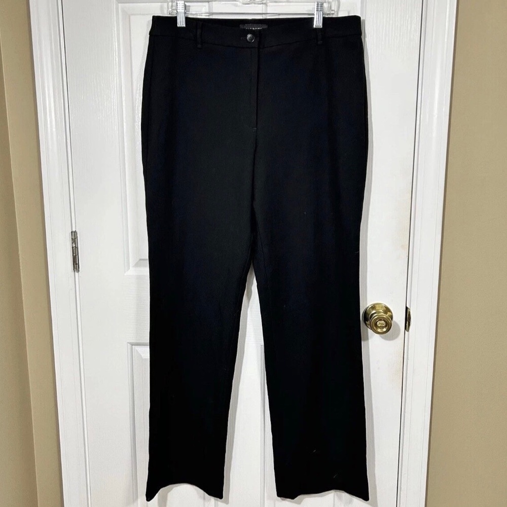 Talbots Heritage Dress Pants Womens 12 Black Straight Leg Career Trousers